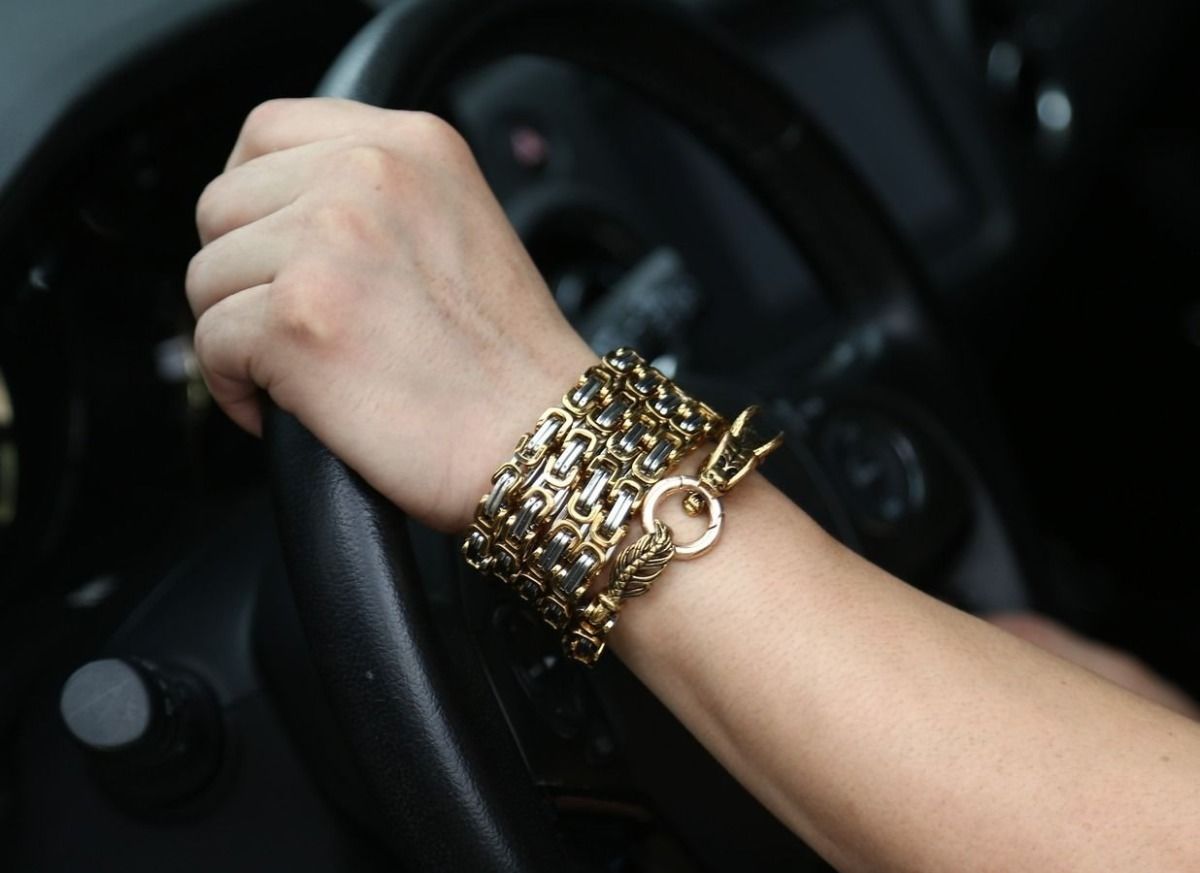 防身武器龙骨手链钛钢龙脊不锈钢甩鞭子方链项链男士自卫合法用品8b款