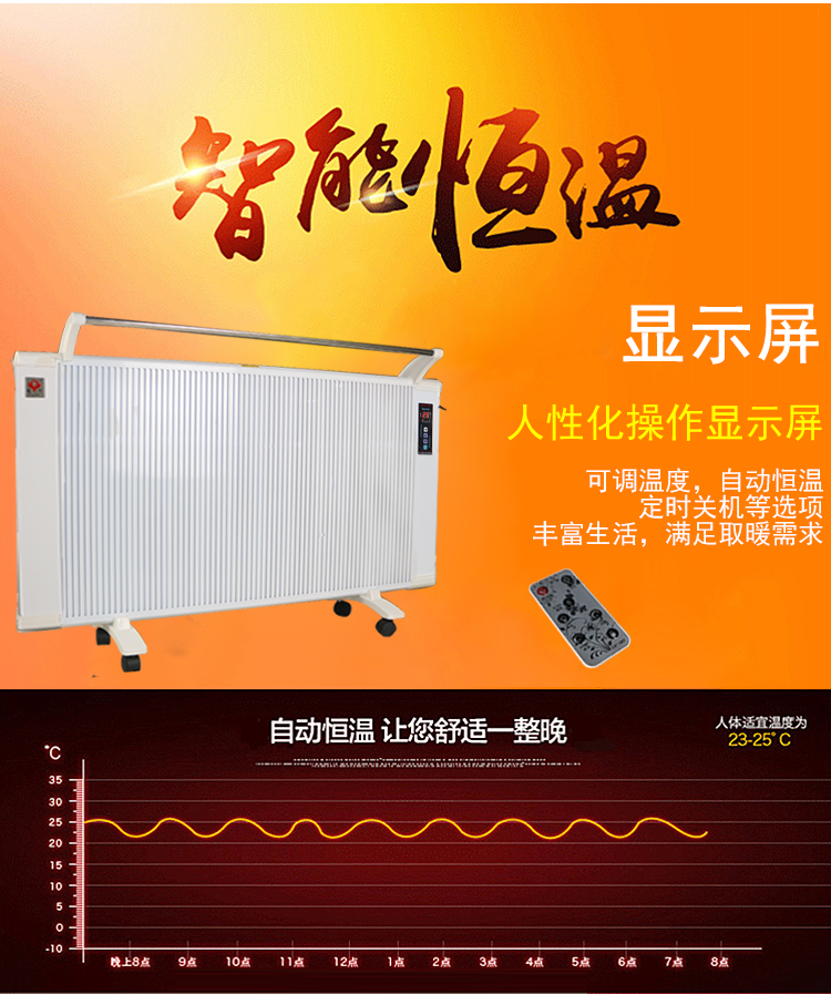 碳纖維電暖氣片節能取暖器壁掛式遠紅外碳晶牆暖電暖器家用省電