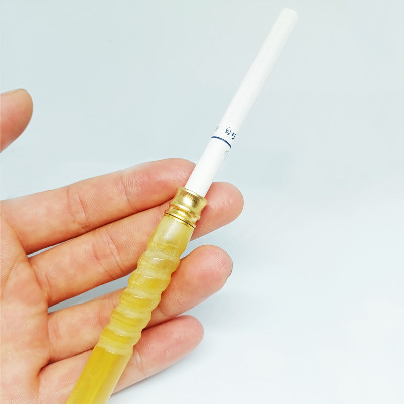 牛角烟嘴拉杆过滤烟嘴木头烟嘴循环使用可清洗男女士细中支烟嘴直通款