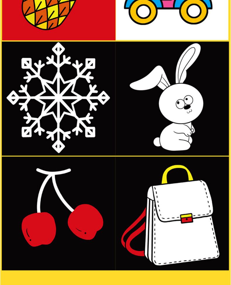 144张黑白彩色卡片婴儿早教卡0612个月4盒婴幼儿书籍宝宝视觉启智绘本