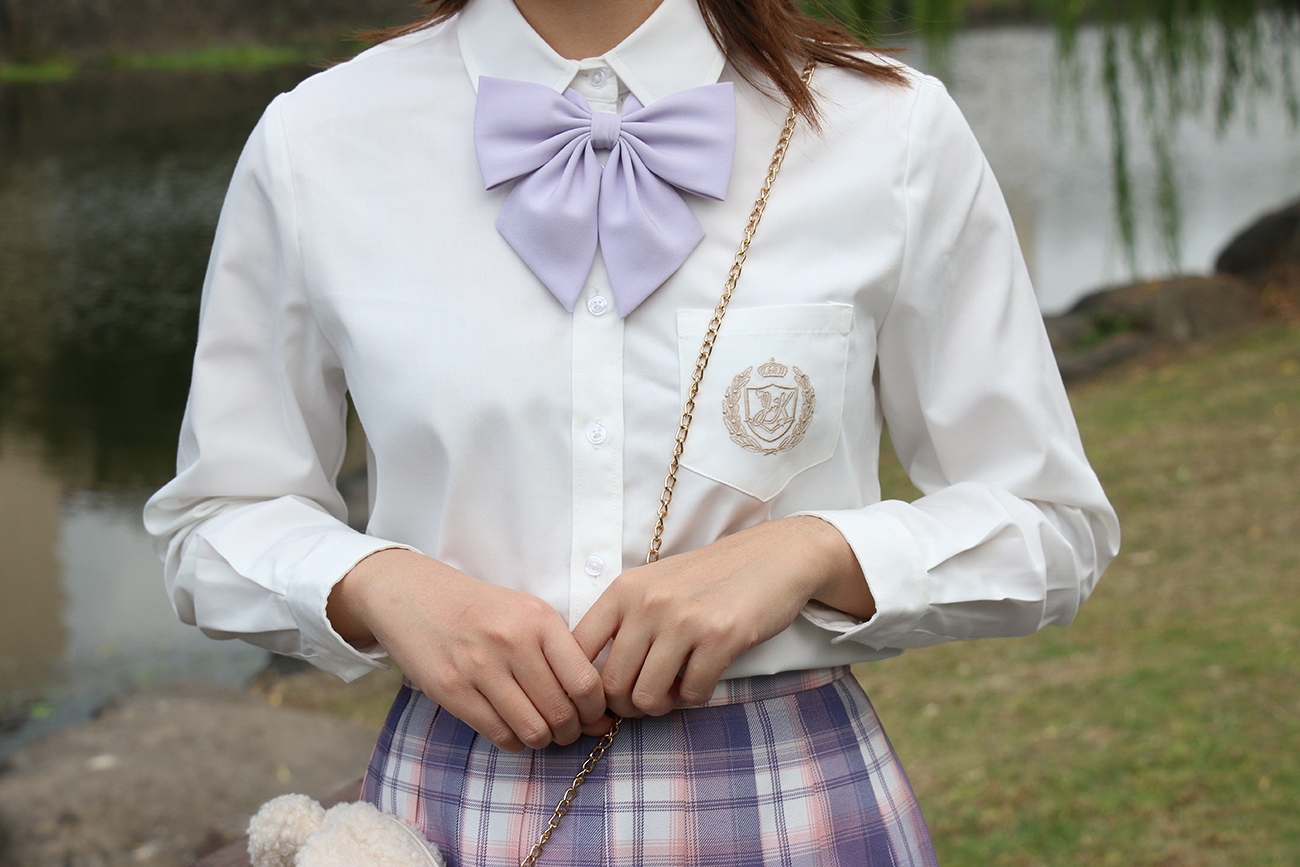 newlake纯色jk领结羽根粉百搭可爱女生配饰小物领带