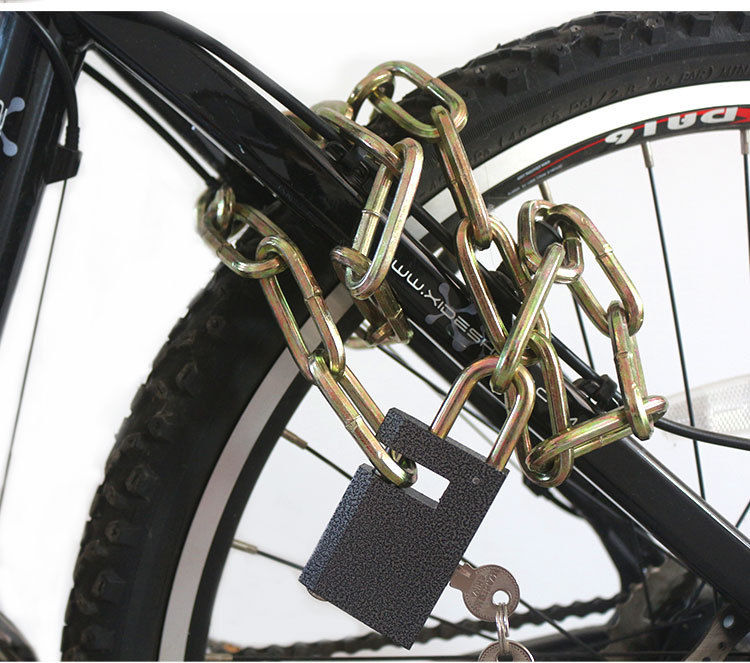 电动车锁自行车锁链条锁铁链子防盗大门锁三轮车锁防盗防撬锁66厘米长