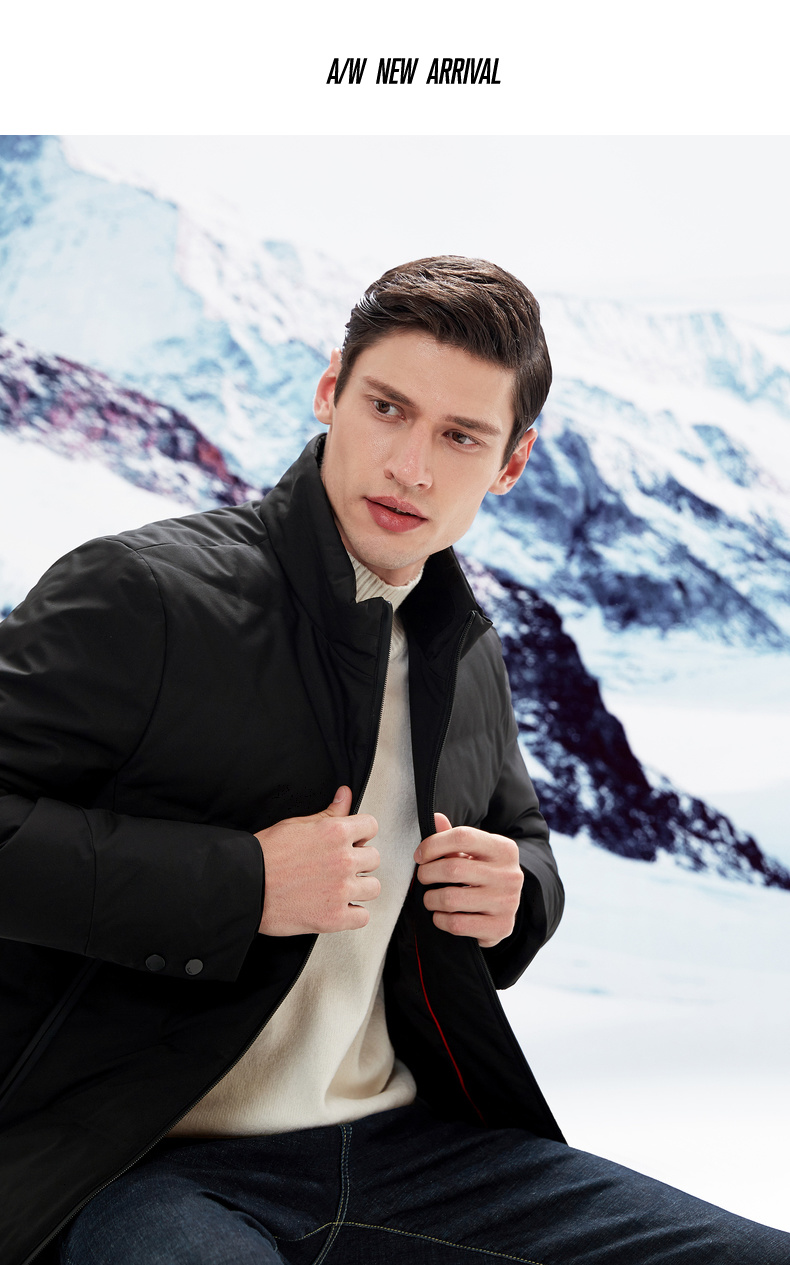 柒牌seven男装羽绒服冬季时尚立领茄克保暖外套