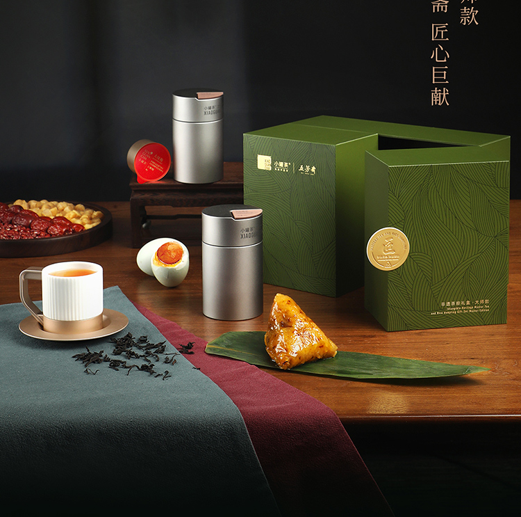 端午小罐茶五芳斋非遗茶粽礼盒大师款大红袍茶叶粽子礼盒装