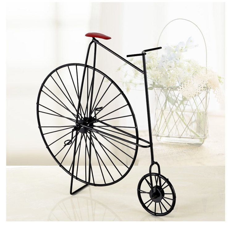 复古老式自行车模型装饰品摆件 创意酒柜铁艺工艺品电视柜小摆设