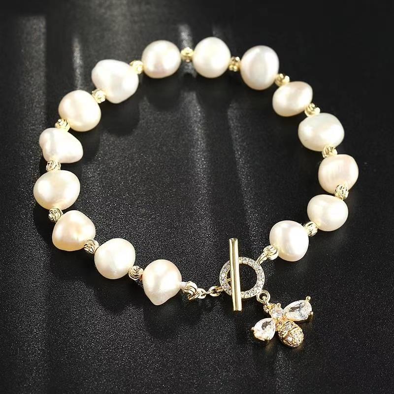 珍珠项链扣手链扣小蜜蜂ot扣水晶扣头收尾连接搭扣diy首饰配件白金色