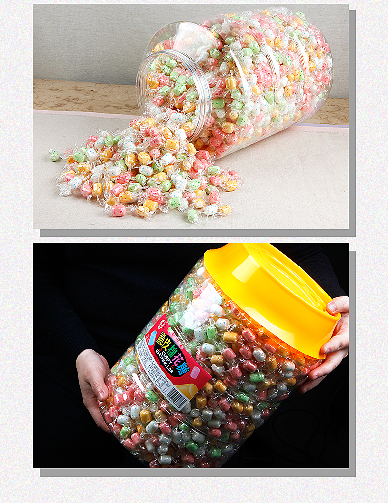 天凤多彩水果脆皮棉花糖网红零食品散装儿童棉花糖混合水果口味