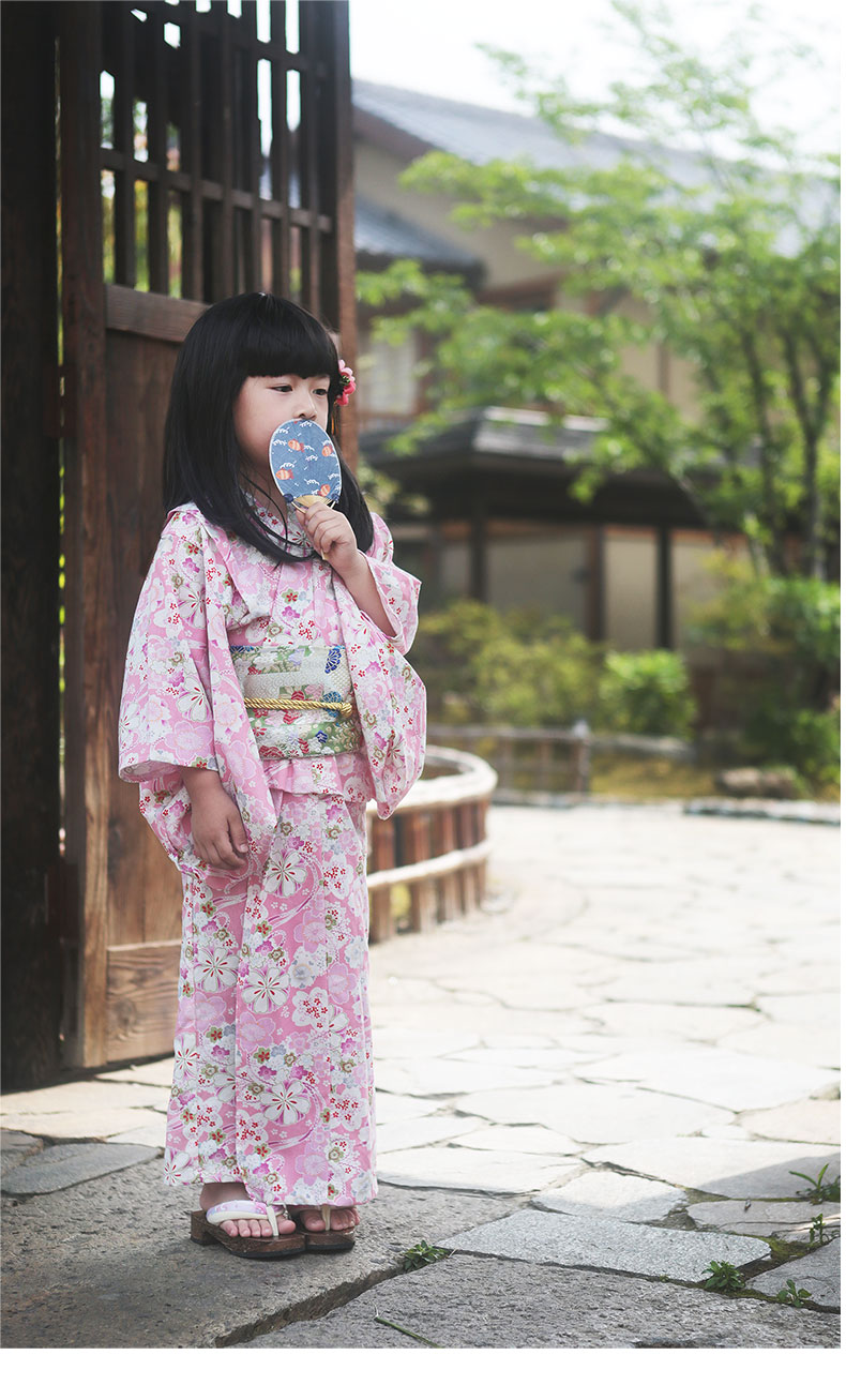 日本和服儿童浴衣女童夏季公主日式浴衣正装传统樱花小孩中国风夏