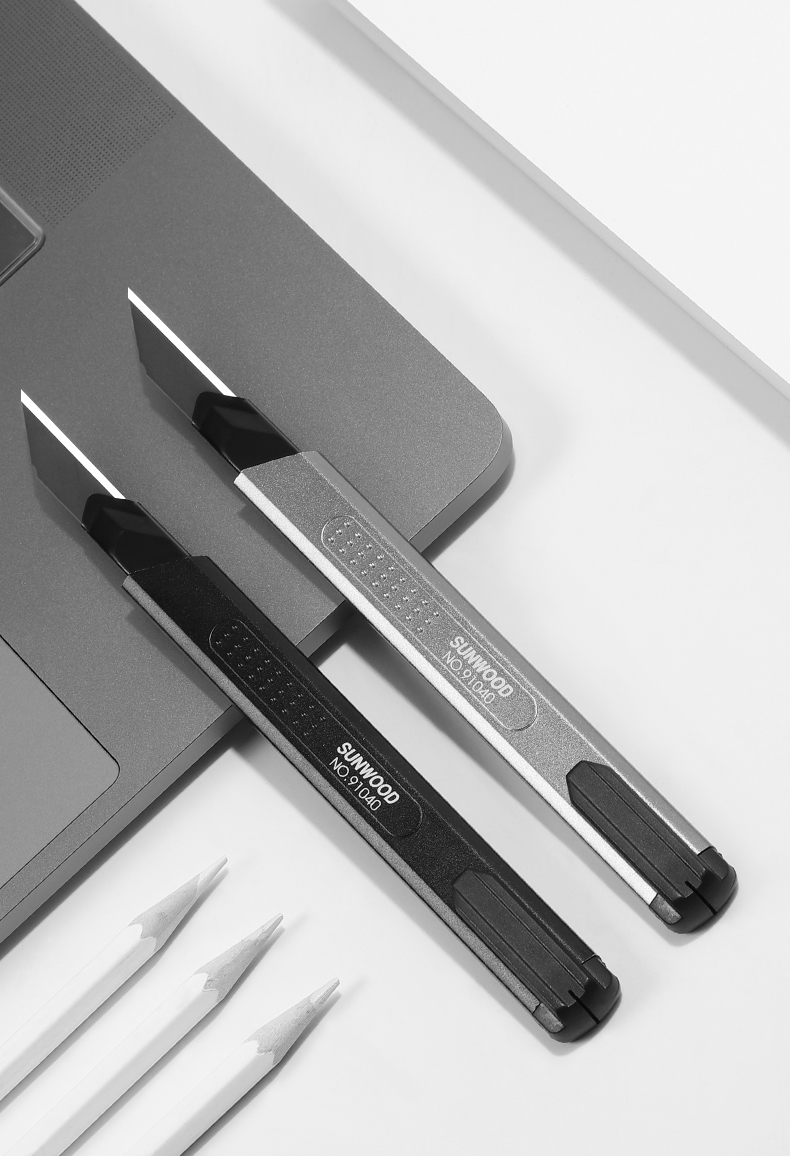 三木sunwoodmc50设计款美工刀30度金属铝合金壁纸刀墙裁纸刀片小号