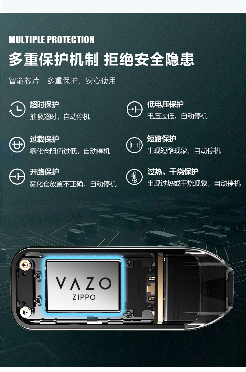 电子雾化器便携式充电纯色系列 沙滩银白】 美国vazo_zippo 电子
