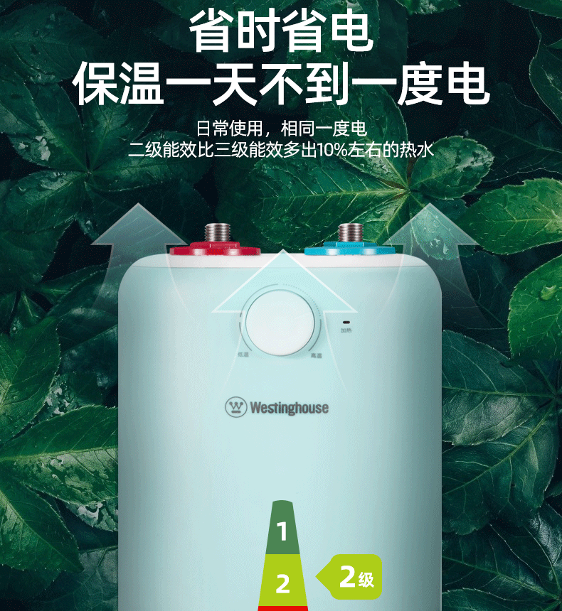 6升清新蓝美国西屋westinghouse家用小厨宝储水式电热水器6l大容量