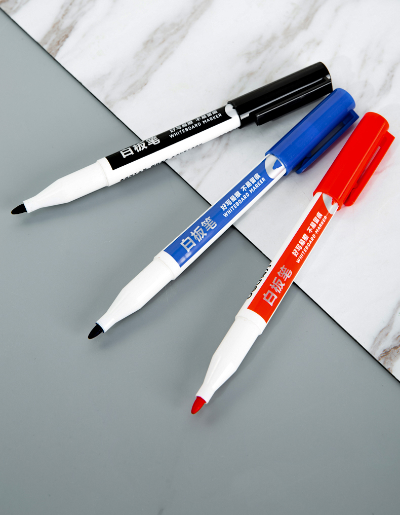 得力白板笔可擦教师用水性黑板笔彩色黑色红色儿童无毒白板笔写字笔