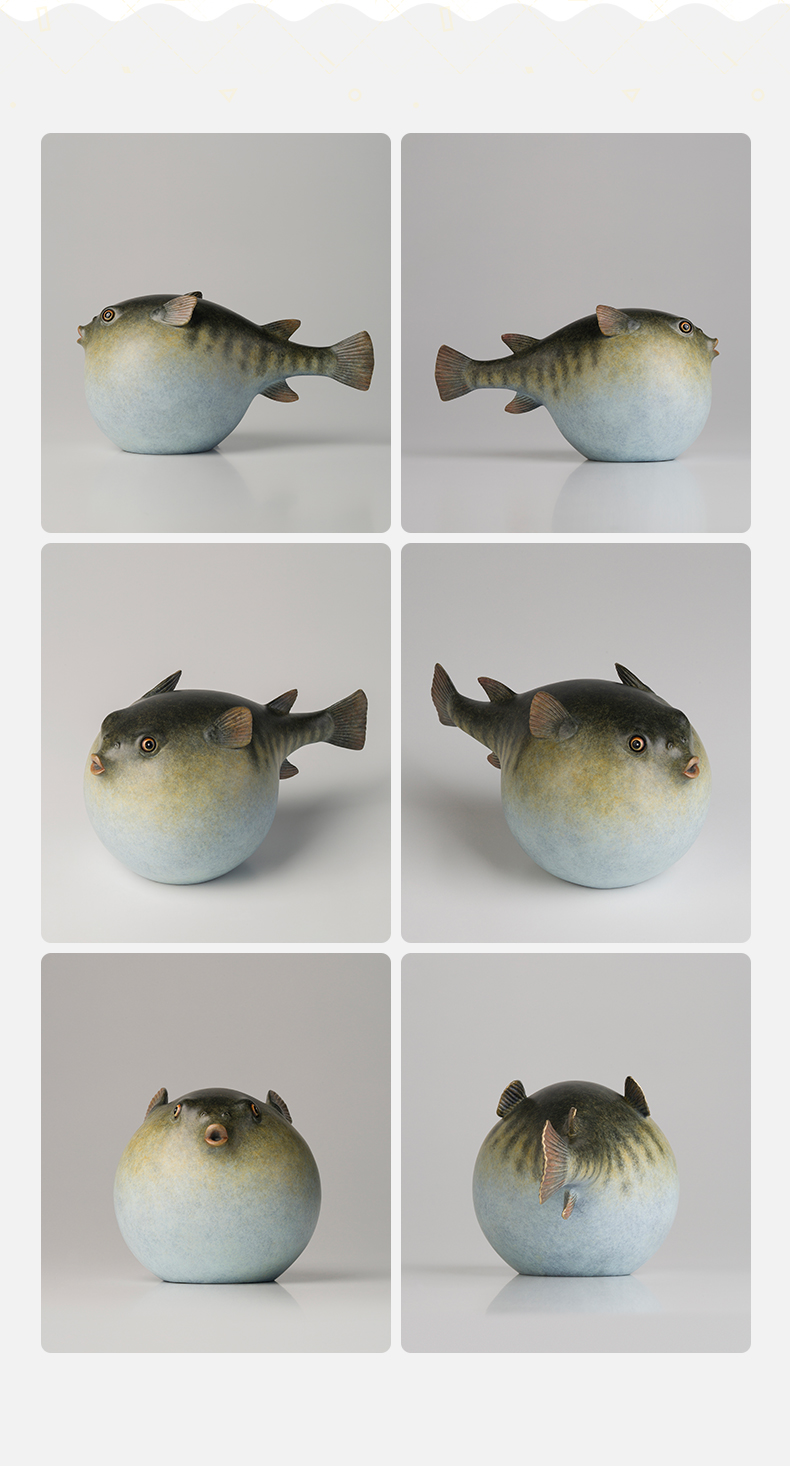 美帮汇全铜摆件萌逗系列之河豚铜工艺品家居饰品摆件