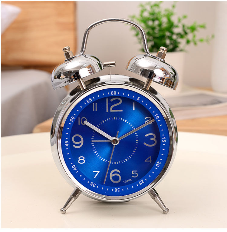 闹钟学生静音床头钟表儿童简约时钟多功能金属打铃创意小闹表颢盛