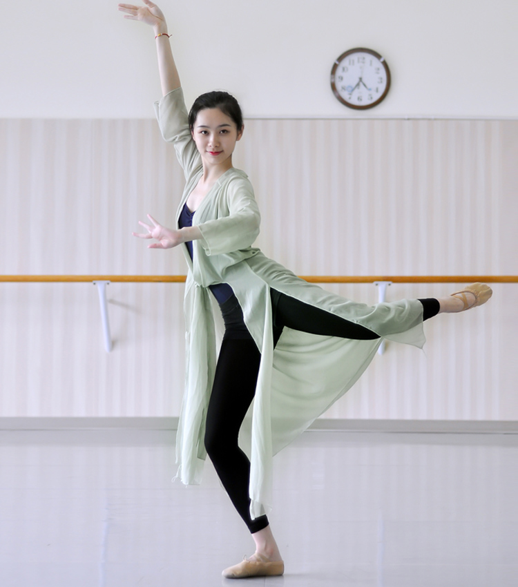 古典舞练功服女成人逸宽松长款开衫舞蹈服瑜伽服形体身韵服纱衣v9