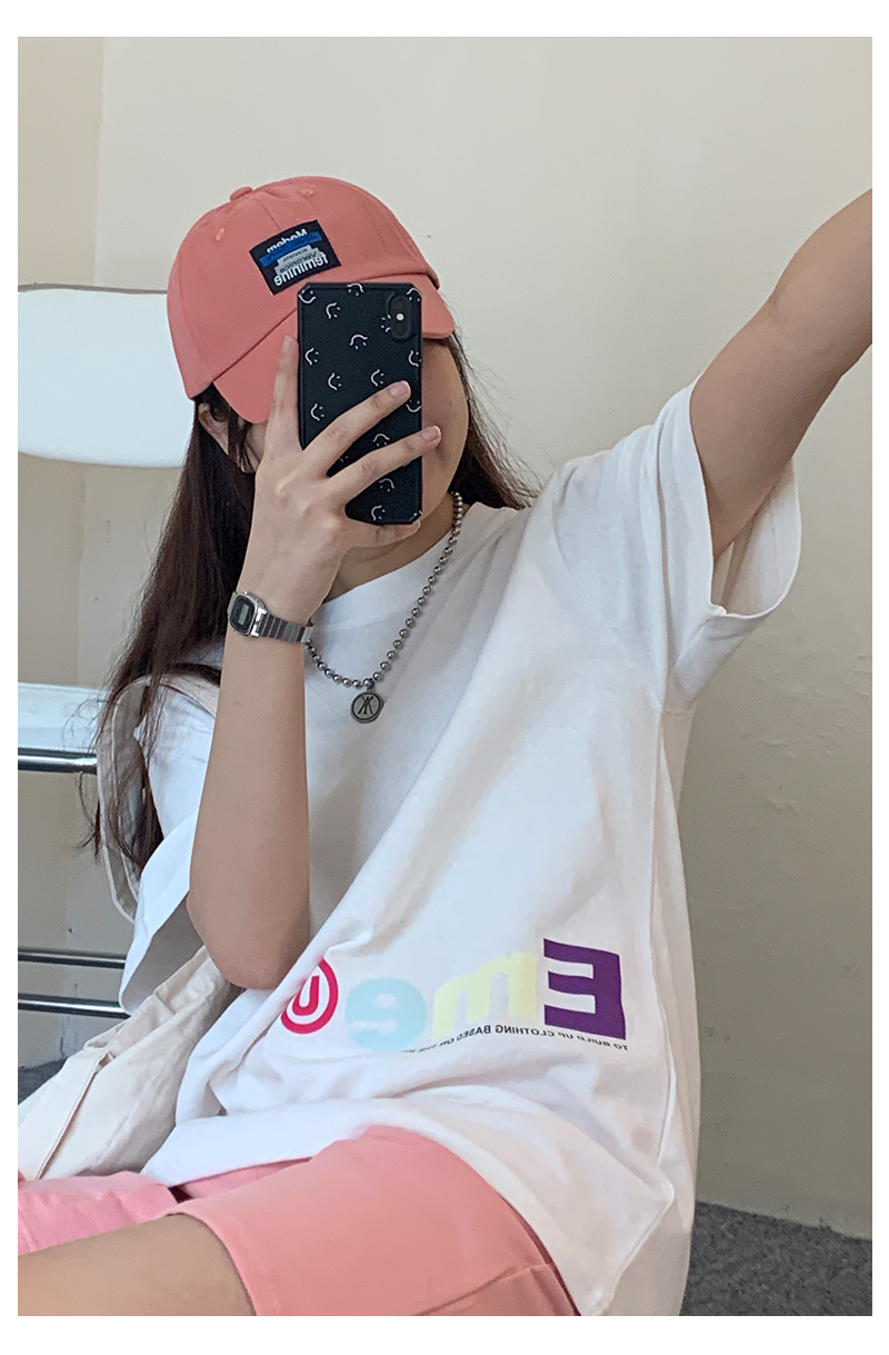 婕秘ulzzang原宿风纯棉短袖t恤女夏季新款宽松oversize创意设计上衣潮