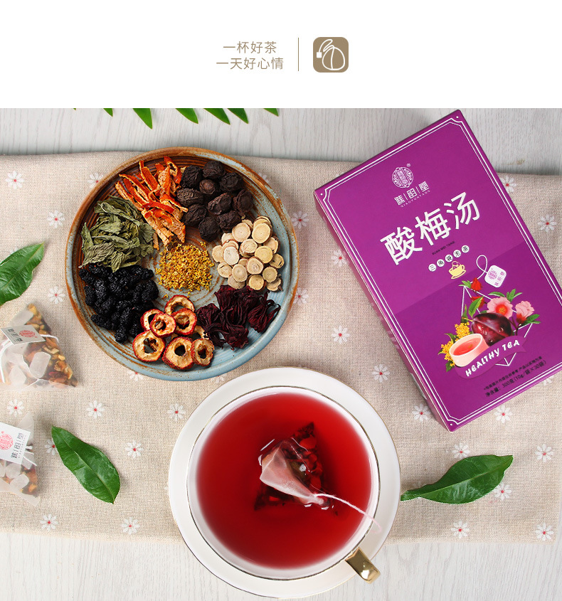 谯韵堂果味冲饮 谯韵堂酸梅汤盒装300g三角包酸梅汤原材包冲泡免煮