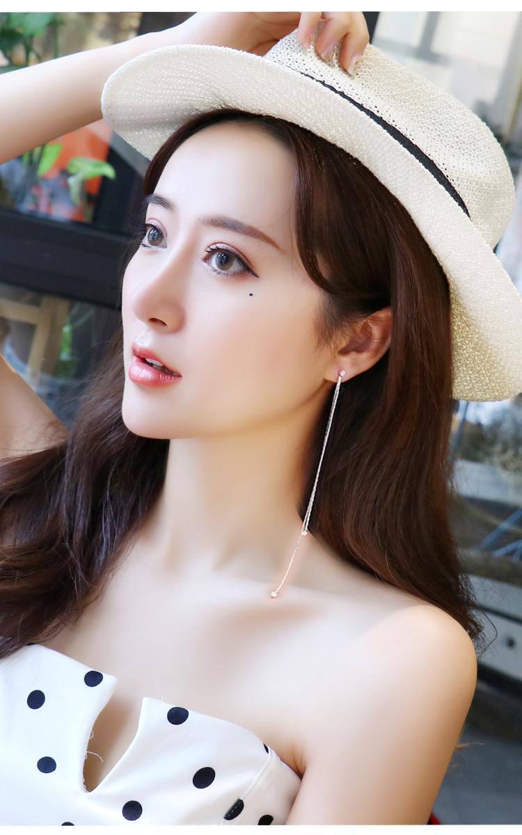 耳环女长款气质显脸瘦的耳线超长款过肩超仙耳钱个性s925纯银网红
