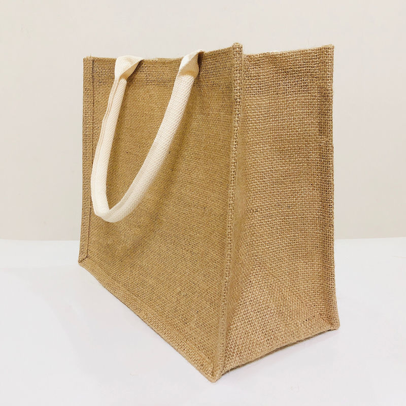 《muji无印良品麻袋黄麻简易收叠购物袋a6编织亚麻清新环保袋手提袋