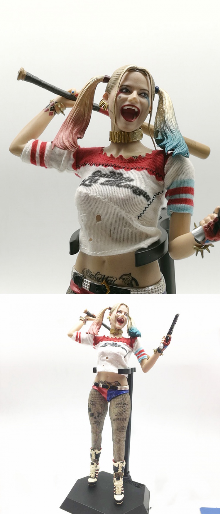 crazytoys自杀小队12寸小丑女哈利奎因小丑男人偶模型手办摆件小丑女