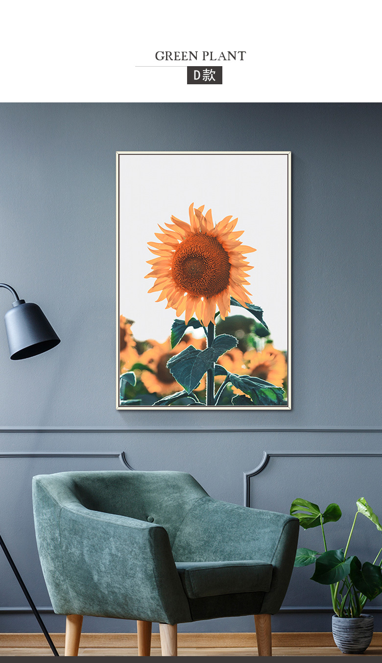 客厅装饰画现代简约墙画沙发背景墙装饰北欧风格壁画餐厅挂画植物b款