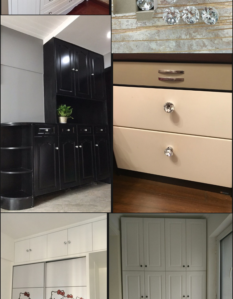 索菲亚水晶拉手现代简约欧式单孔橱柜抽屉衣柜家具锌合金小把手 l010