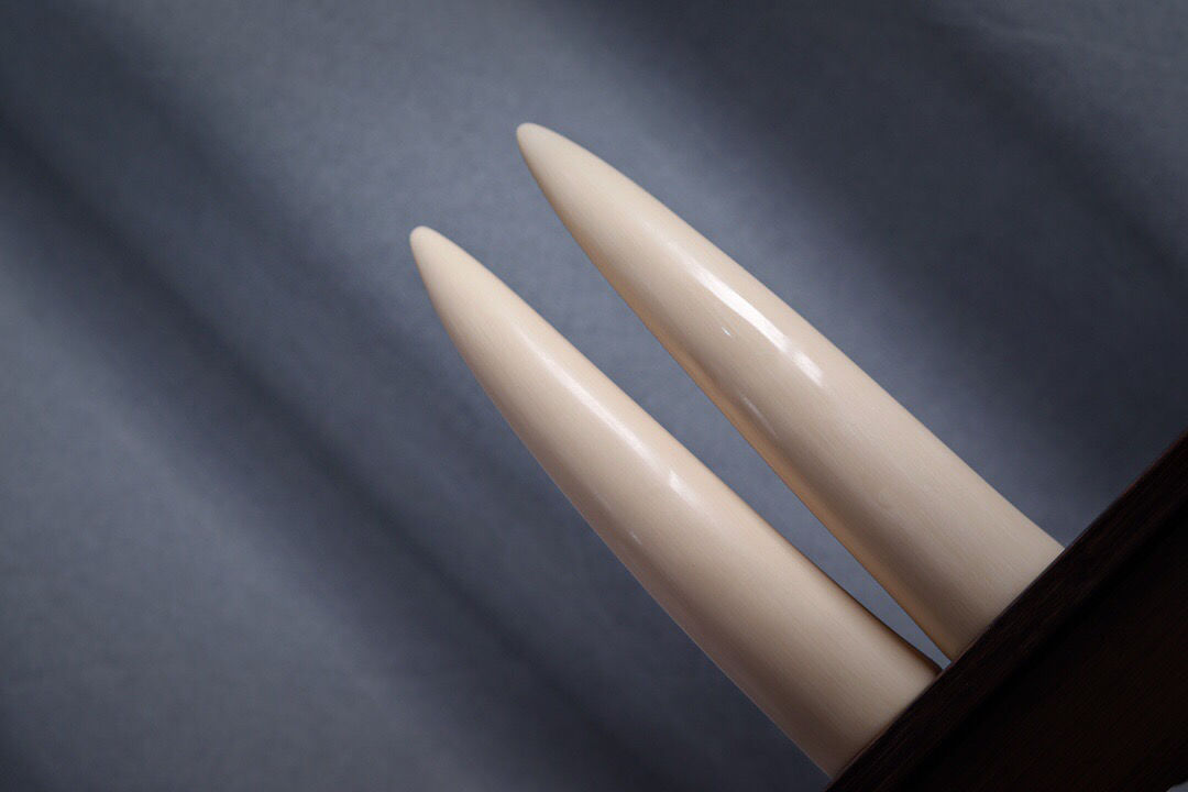 保真天然猛犸象牙摆件乳牙尖素牙雕刻摆件办公室文玩牙雕工艺饰品直播