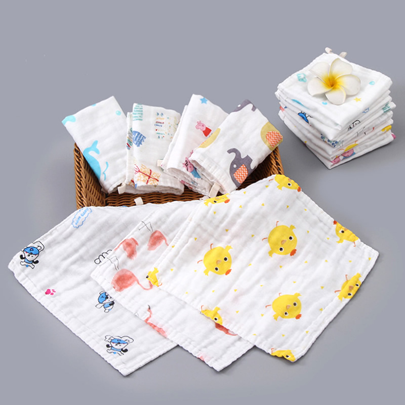 喻娄婴儿绣字口水巾宝宝纱布毛巾洗澡巾小方巾新生儿童用品洗脸巾