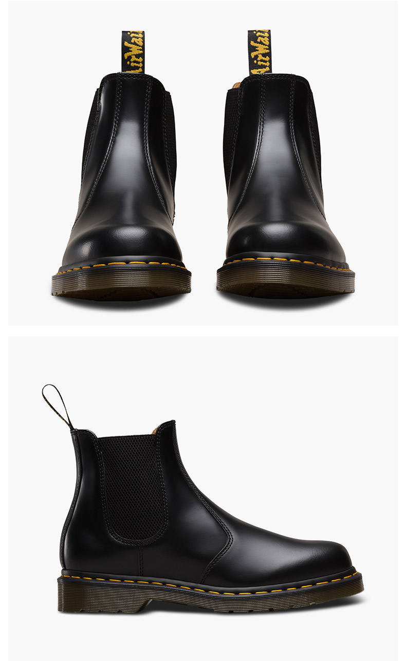 drmartens马汀博士2976经典光面皮切尔西靴一脚蹬男女同款短靴