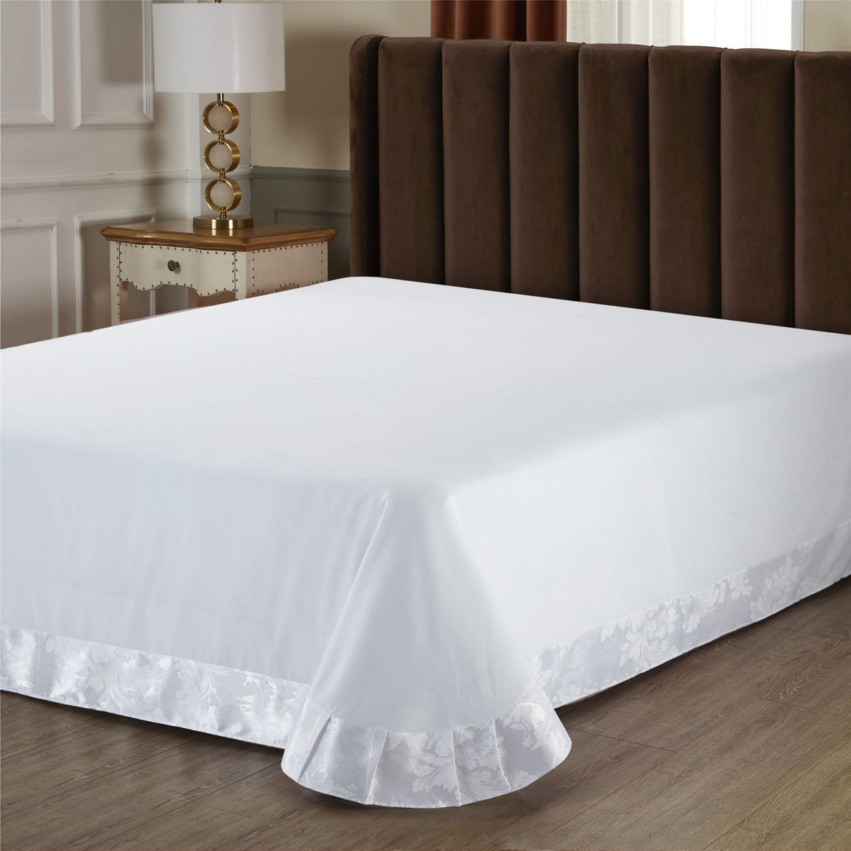 《床单单件欧式高端提花圆角床单加大单双人1.5/1.8/2.0m/2.