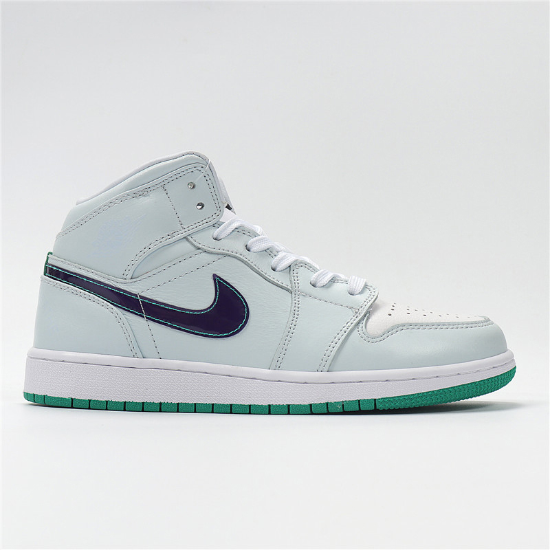 jordan1aj1紫绿鸳鸯中帮男女透气篮球运动跑鞋cw5853100