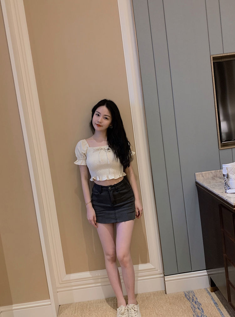 夏天牛仔短裙女2020新款高腰包臀半身裙弹力紧身迷你超短一步裙子