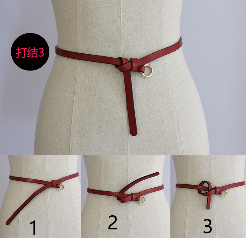 newlake自制复古小皮带女打结细腰带百搭配裙子腰链简约装饰连衣裙
