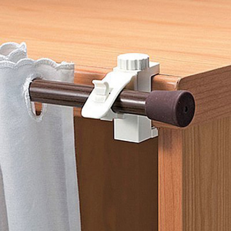 横杆挂钩窗帘粘钩无痕夹杆贴墙固定器免打孔浴帘竿托挂杆架