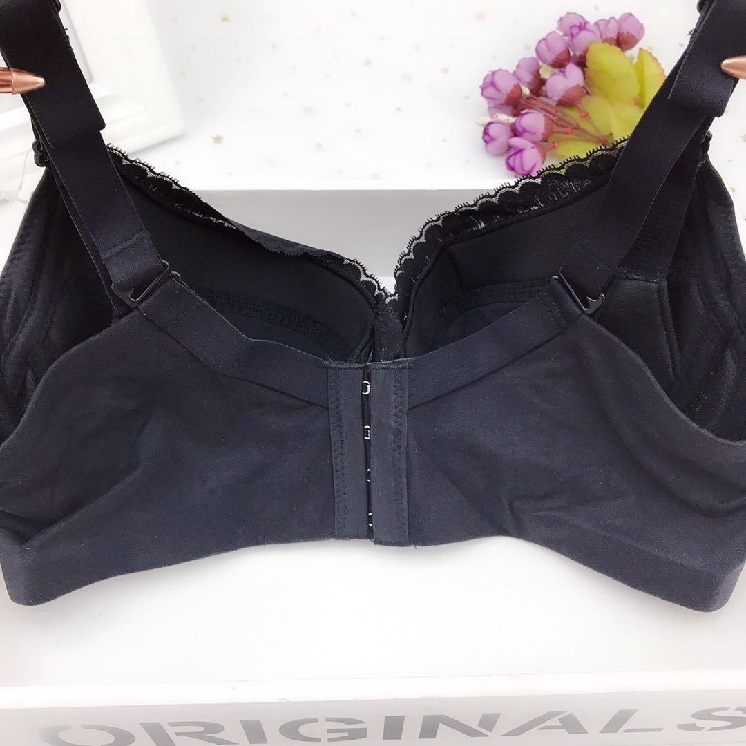 丽人内衣全罩杯聚拢防下垂调整型收副乳有钢圈大码薄款文胸湖蓝色36c