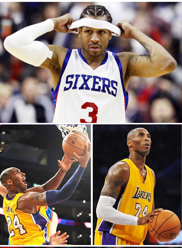 男运动护臂篮球薄款科比防嗮弹性詹姆斯透气库里欧文护肘护具r0