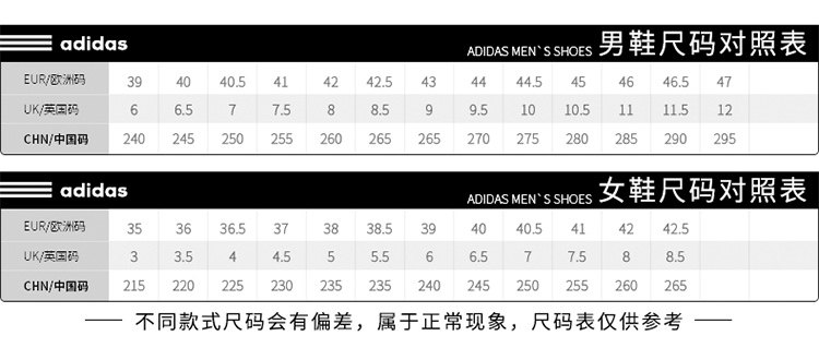 鞋子尺码对照表三叶草图片