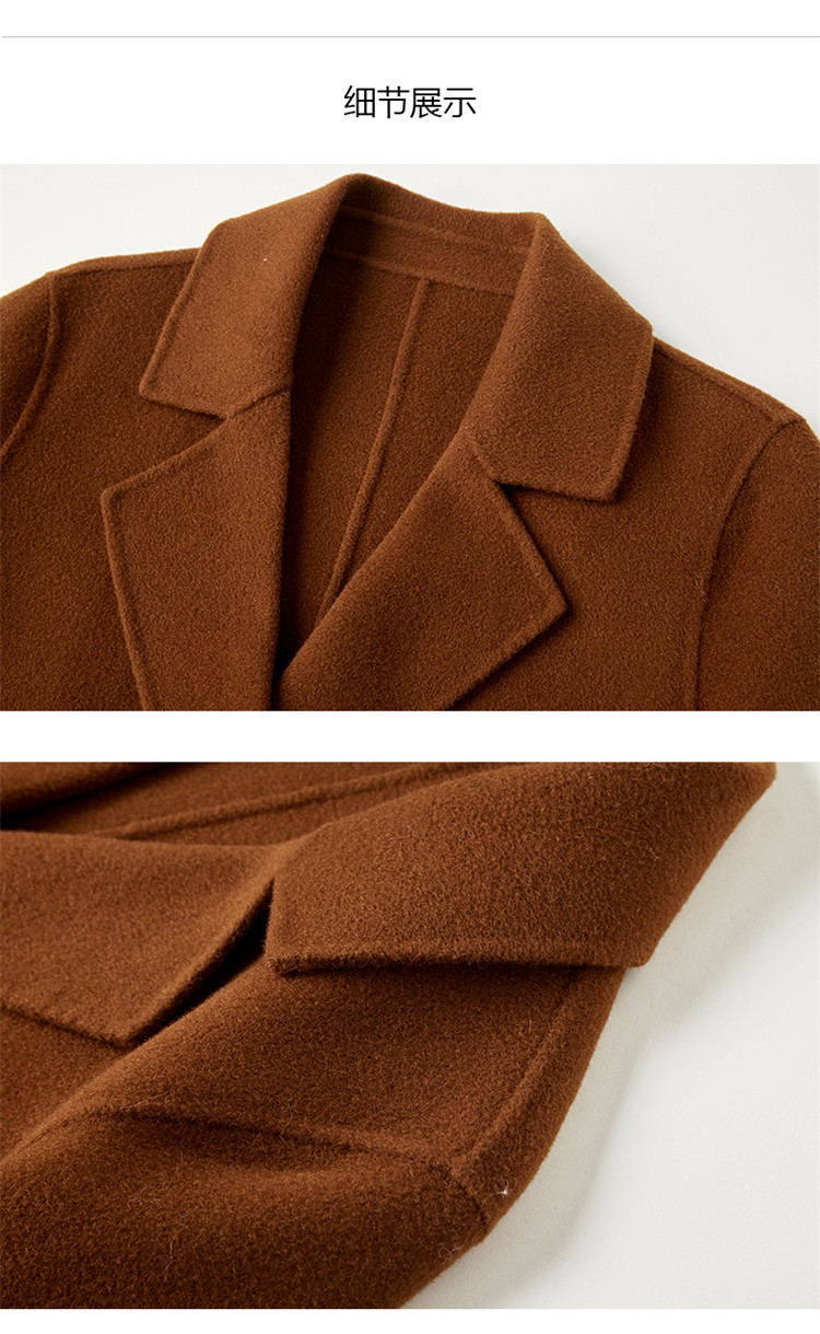 拉夏贝尔羊毛毛呢大衣女士冬季新款宽松时尚中长呢子外套30084055