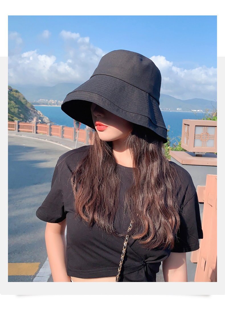 newlake大帽檐薄款遮脸夏天大檐渔夫帽子女夏防百搭遮阳时尚防晒帽