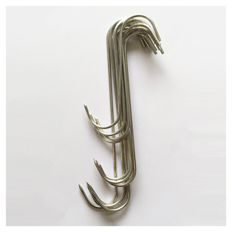 定做晒腊肉的挂钩不锈钢s型钩子尖头香肠s勾挂肉烤鸭实心加粗猪肉钩大