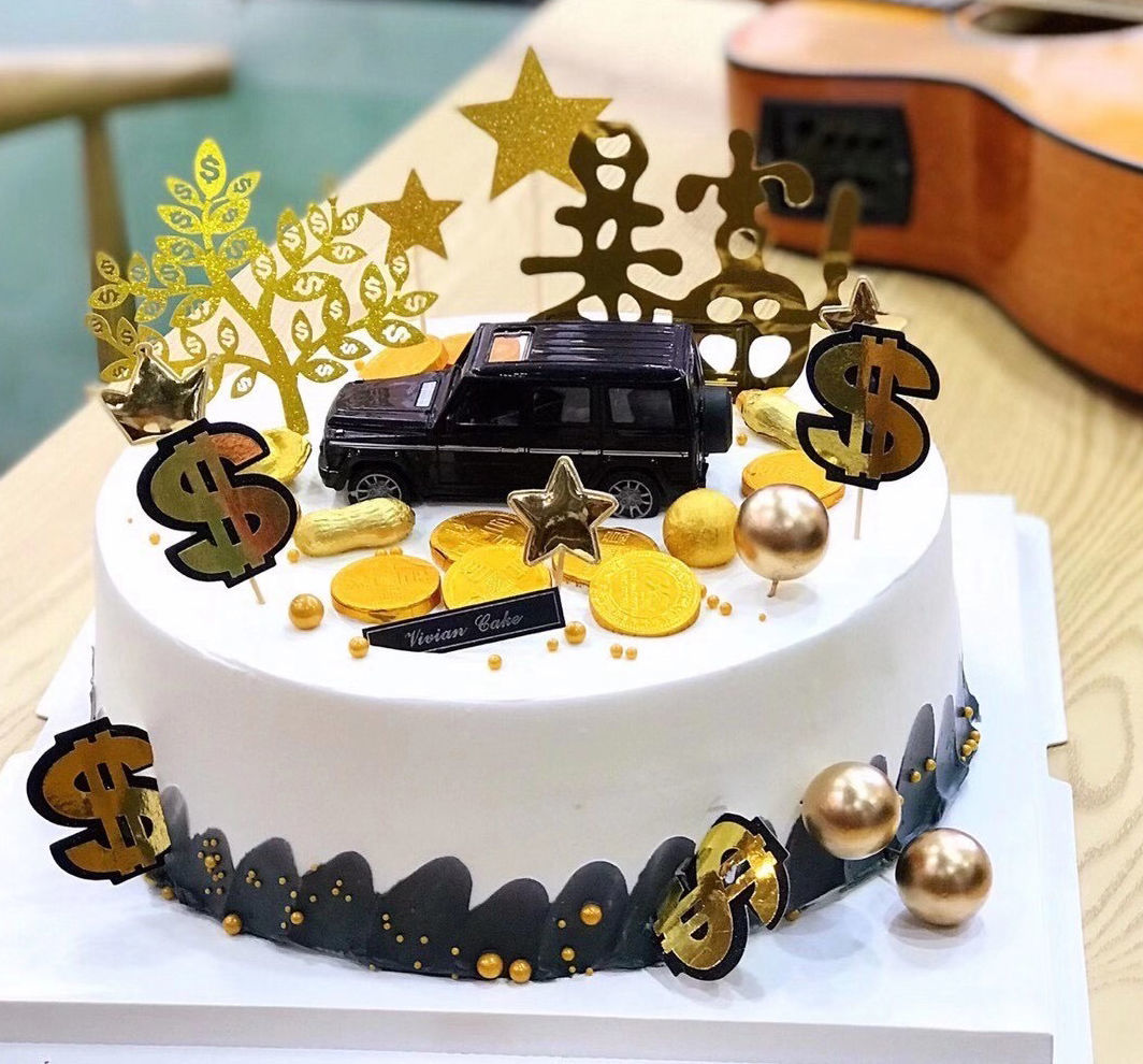 金元宝巧克力蛋糕装饰摆件金币金条散装生日烘焙装扮黑色大号塑料越野