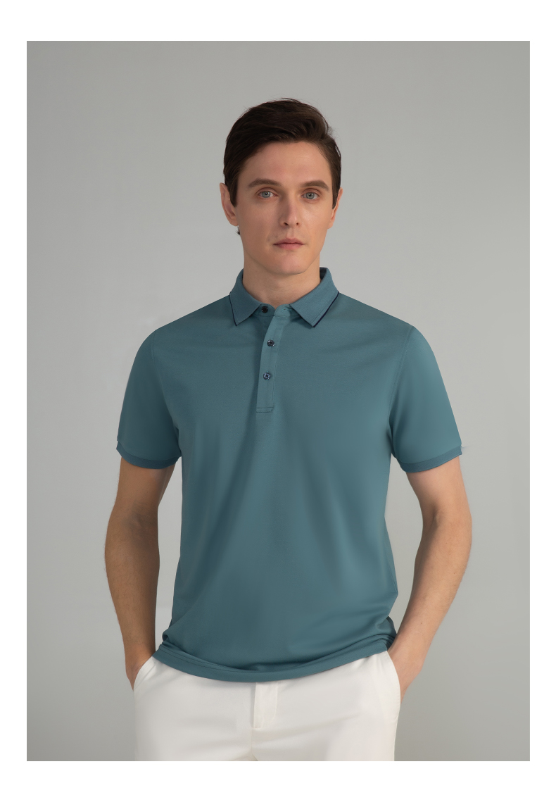 培罗蒙baromon男士polo衫短袖夏季新款透气商务纯色青年短袖t恤男t2