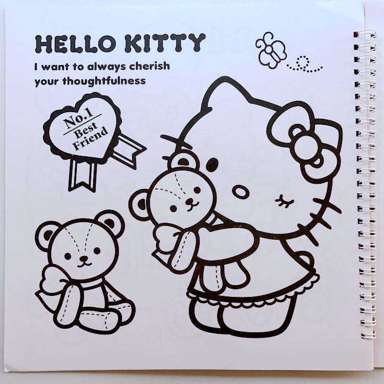 凯蒂猫hellokitty可爱小猫咪卡通女孩儿童填色本涂色本画画本书