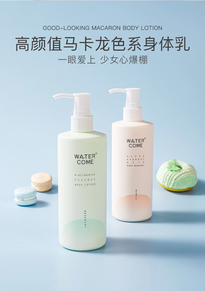 《水之蔻身体乳烟酰胺美白保湿学生果酸香体乳变白去鸡皮疙瘩留香