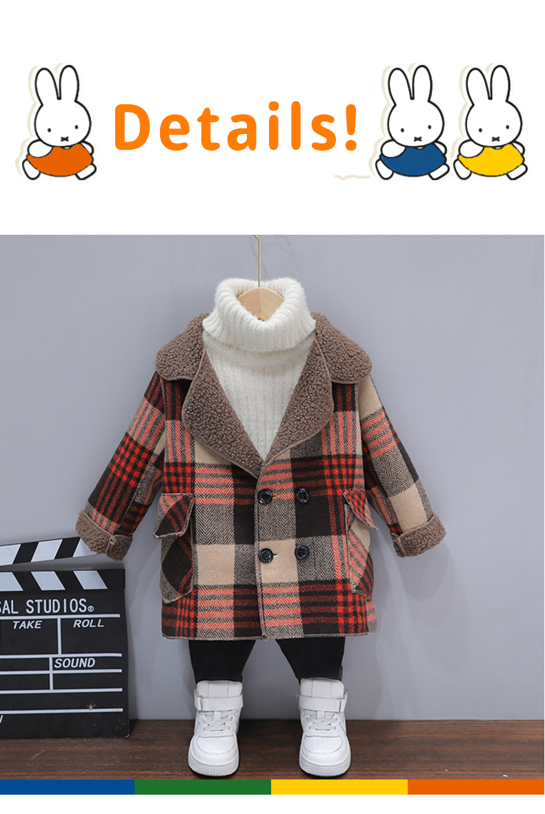 米菲童装男童羊羔绒中长款2021新款外套秋冬季帅气儿童外穿毛毛衣