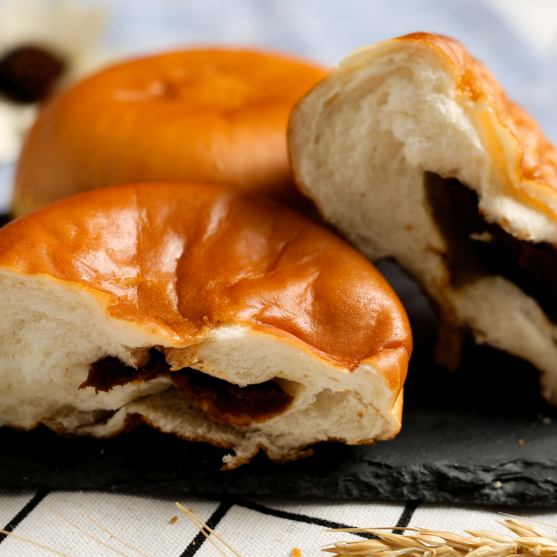 东北老式豆沙包豆沙汉堡油炸面包豆沙馅早餐老式蛋糕1100g