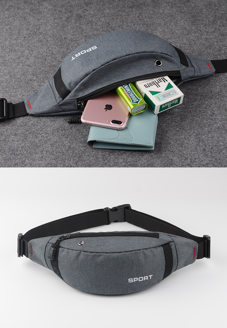 韵动砖家腰包男女多功能手机包大容量帆布实用耐磨防水户外休闲包
