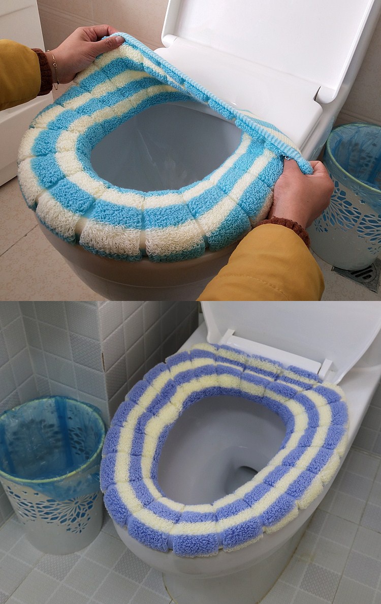 通用马桶垫毛绒坐便器垫圈大号方形u型马桶圈冬季加厚马桶套垫子三维