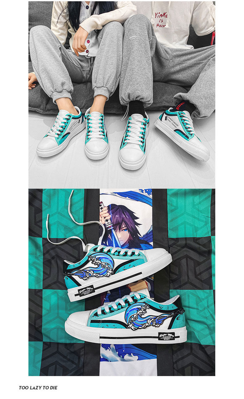 诺妮梦男士帆布鞋fbxn127 鬼灭之刃鞋子男生低帮帆布鞋男韩版潮流运动