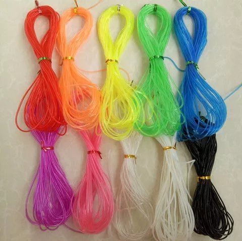 儿童手工编织塑料手绳2毫米彩色水晶空心玻璃丝软管胶线全新810毫米